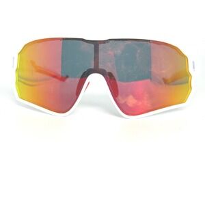 Rockbros SP179 Cycling Sunglasses White Red Frame Red Mirrored Lens Sport Shield